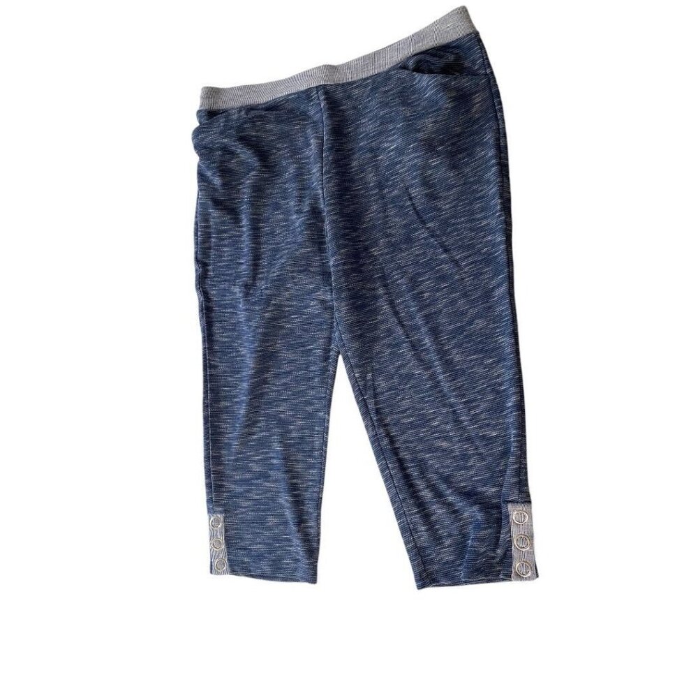 Medium Weekends by Chico's (Size 2) Blue Women's Pull On Lounge Pants Crop Capri